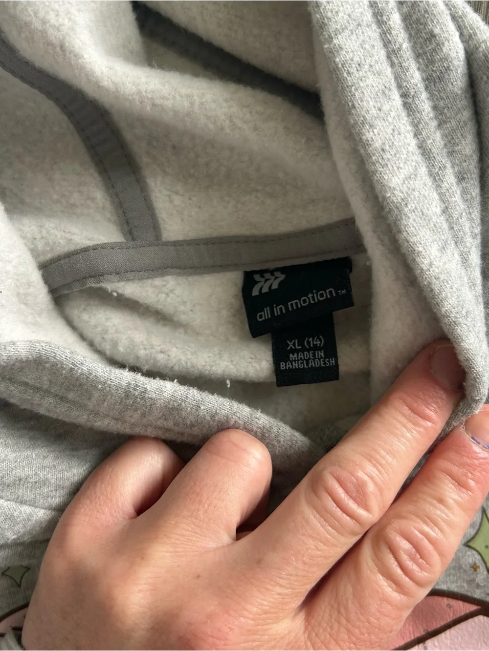 all in motion Gray Hoodie with Book Stack Graphic and Pink Accents